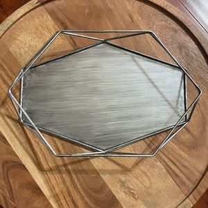 Matte Silver Make-Up Jewelry Candles Key Decor Tray